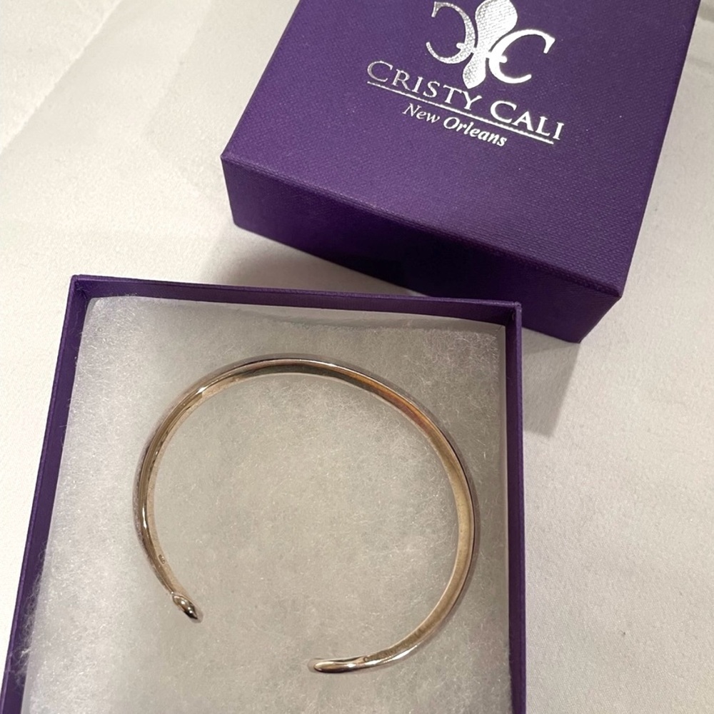 Vintage Cristy Cali Coiled Cuff, solid 21 grams, sterling silver 925 bracelet - Picture 6 of 13